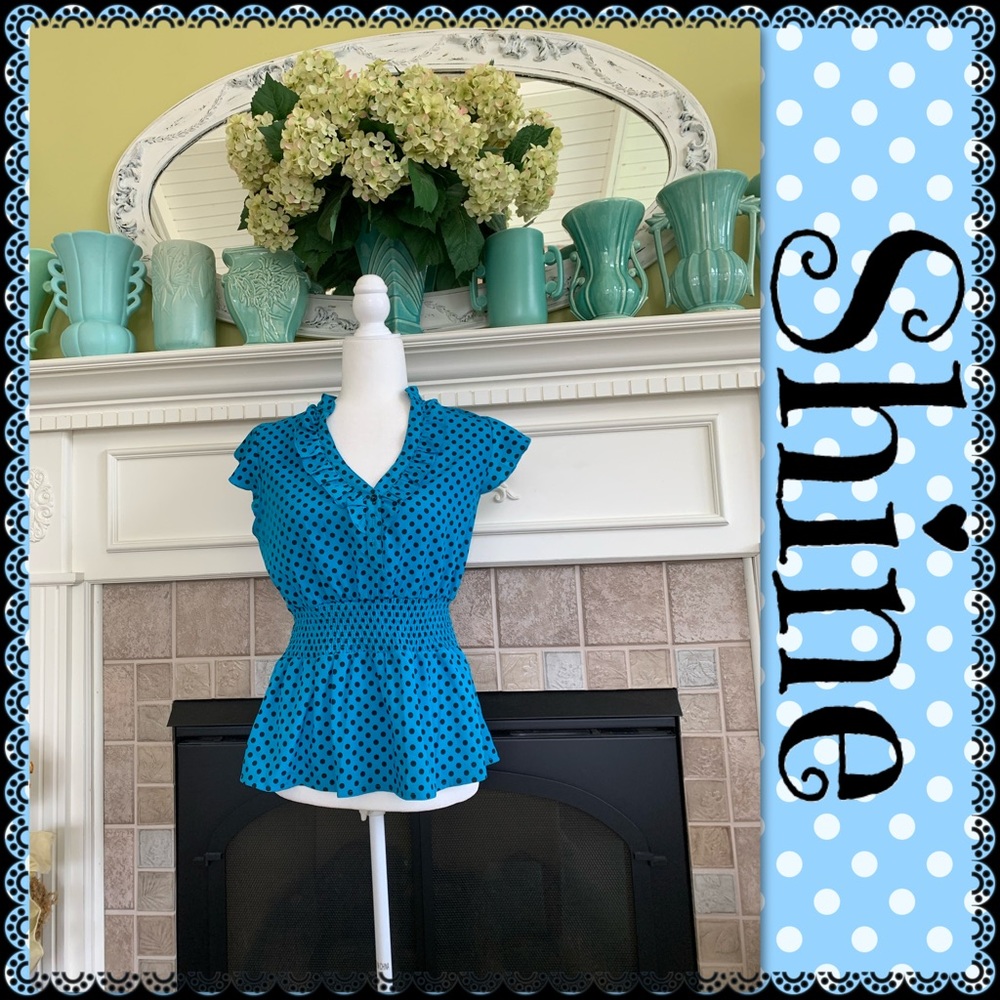 Shine polka dot blouse, size M